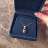 Vintage 14k Yellow Gold 2.08ct Smoky Citrine Chunky Modern Curved Clutch Pendant - Video showing the piece