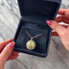 Vintage Portuguese Large 19k Rosy Yellow Gold Turquoise Bold Sputnik Pendant