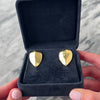 Vintage Italian Lightweight 14k Yellow Gold Chunky Leaf Stud Earrings