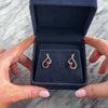 Vintage 14k Yellow Gold Synthetic Star Ruby Pretty Swirl Drop Earrings - Video showing the piece