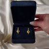 Vintage 18k Yellow Gold Blue Synthetic Spinel Dangle Earrings - Video showing the piece