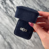 Estate 14k White Gold .76cttw Blue Sapphire Diamond Dazzling Open Trio Ring - Video showing the piece