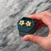 Vintage 14k Yellow Gold Lovely Brushed Tropical Flower Stud Earrings - Video showing the piece