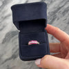 Vintage 14k Yellow Gold Ruby Diamond Architectural Chevron Line Ring - Video showing the piece