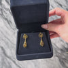 Vintage 14k Yellow Gold 1.04cttw Citrine Gothic Drop Dangle Earrings - Video showing the piece