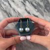 Vintage 18k Yellow Gold Gray Mabé Pearl Elegant Lustrous Dangle Earrings - Video showing the piece