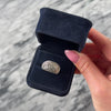 Vintage 14k White Gold White Diamond Champagne Diamond Black Diamond Wide Pavã© Swoop Band Ring - Video showing the piece