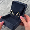 Vintage Italian 14k Yellow & White Gold Triple Open Oval Hoop Earrings - Video showing the piece