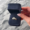 Vintage 14k Yellow Gold 4.22ct White Topaz .54cttw Aquamarine Flashing Aquatic Channel Shoulder Ring - Video showing the piece