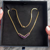 Vintage 14k Yellow Gold 5.29cttw Amethyst Diamond Royal Purple Necklace - Video showing the piece