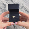 Estate 18k White Gold Yellow Diamond White Diamond Dazzling Halo Trio Ring - Video showing the piece