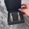 Vintage Italian Large 18k Yellow & White Gold Oblong Twists Hoop Earrings - Video showing the piece