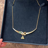 Vintage Italian 18k Yellow Gold .98cttw Emerald Unusual Hinged Multi-Textured Geometric Necklace - Video showing the piece