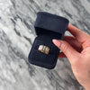 Vintage 14k Yellow Gold Blue Sapphire Ruby Diamond Emerald Wide Geometric Channels Band Ring - Video showing the piece