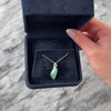 Estate 18k White Gold 9.96ct Jade Green Chalcedony Flowering Naturalistic Leaf Pendant - Video showing the piece