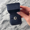 Vintage 14k White Gold 2.38ct Dark Blue-Green Sapphire Diamond Stunning Classic Halo Ring - Video showing the piece