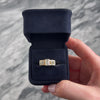 Vintage 14k Yellow Gold Old Mine Cut Diamond Striking Geometric Bar Ring - Video showing the piece