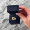 Vintage Heavy 14k Yellow Gold Diamond Blue Sapphire Square Ribbed Channel Halo Ring - Video showing the piece