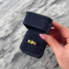 Vintage 14k Yellow Gold 1.68ct Peridot Diamond Sleek Tall Geometric East-West Ring - Video showing the piece