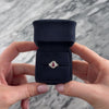 Vintage 14k White Gold Ruby Diamond Superb Pear Halo Ring - Video showing the piece