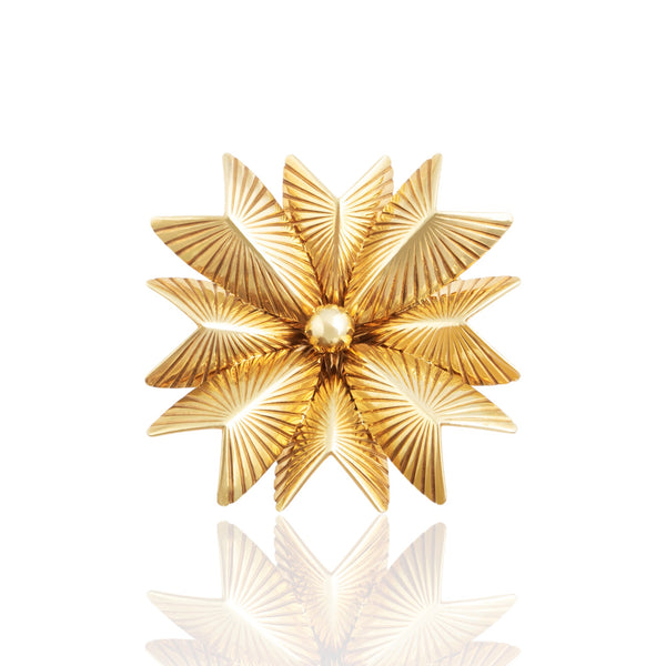 Vintage Tiffany & Co. German 14k Yellow Gold Geometric Pinwheel Brooch / Pin