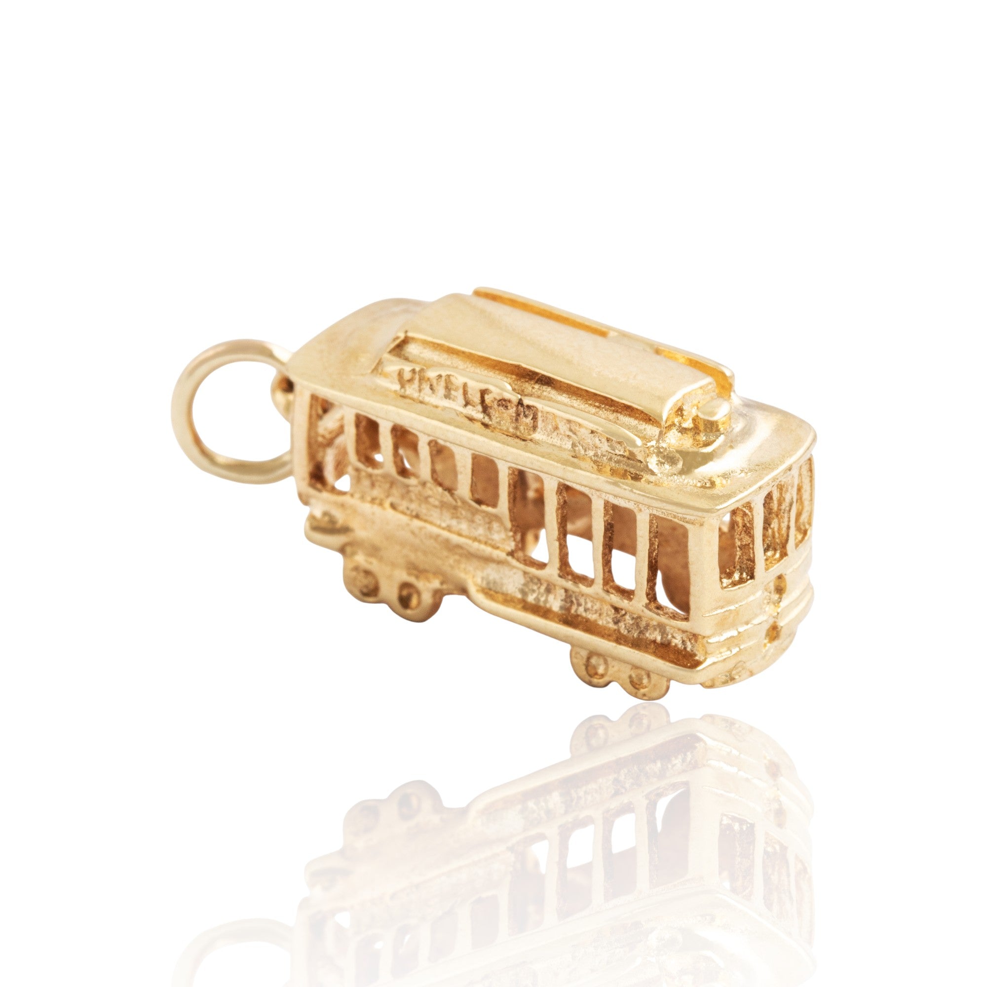Vintage 14k Yellow Gold San Francisco Powell-Mason Cable Car Charm / Pendant